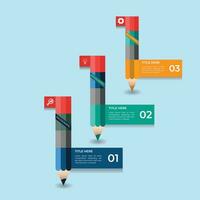 pencil infographics template, Modern steps infographic design. vector