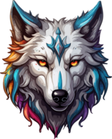 Fantasie Wolf Maskottchen mit ai generativ png