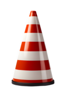 traffico cono isolato su trasparente sfondo ,rosso e bianca a strisce traffico cono ,generativo ai png