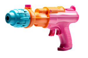 colorful water gun toy isolated on transparent background ,generative ai png