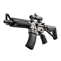 rifle png ,machine gun weapon isolated on transparent background ,generative ai