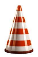 traffic cone isolated on transparent background ,red and white striped traffic cone ,generative ai png