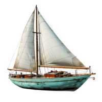 traditional sailing ship png ,wooden sailing boat isolated on transparent background ,generative ai