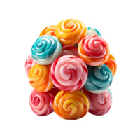 colorful jelly candies isolated on transparent background ,gummy candy png ,generative ai