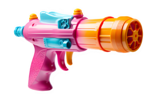 colorful water gun toy isolated on transparent background ,generative ai png