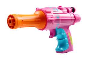 colorful water gun toy isolated on transparent background ,generative ai png