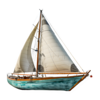 traditional sailing ship png ,wooden sailing boat isolated on transparent background ,generative ai