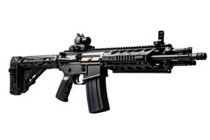 rifle png ,machine gun weapon isolated on transparent background ,generative ai