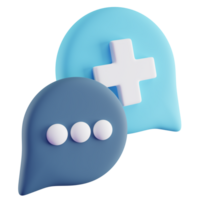 3d ilustración de azul médico charla png