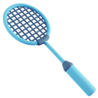 3d illustration av blå badminton racket png