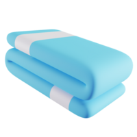 3d ilustración de azul toallas png