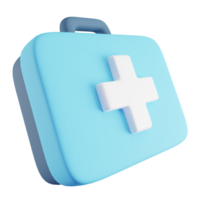 3D Illustration of Blue First Aid Kit png