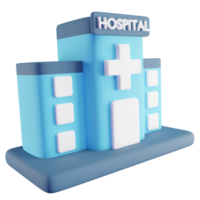 3d illustration av blå sjukhus png