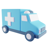 3d illustration av blå ambulans png