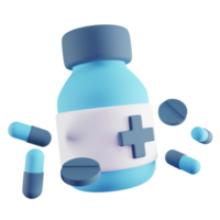 3d illustration av blå medicin png