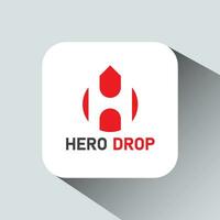 Hero drop logo design template vector