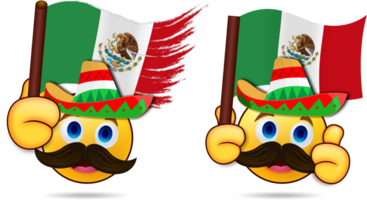 Emoji. illustration of a cute cartoon mexican png