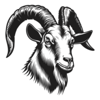 Beautiful Mountain Goat Silhouette - Ai Generative png