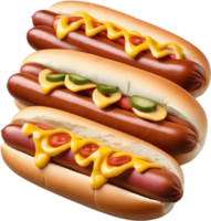 Hot dogs with mustard on top. AI-Generated png