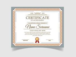 Vector modern certificate of achievement and appreciation template design