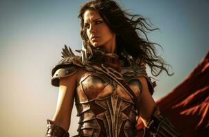 Gladiator woman warrior. Generate Ai photo