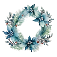 watercolor nice christmas thin wreath isolated png
