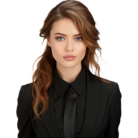 buautiful business woman in black wear isolated png