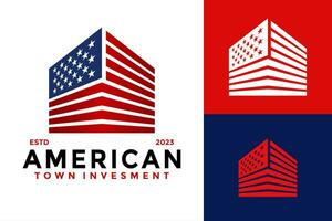 American  City Building Logo design vector symbol icon illustration