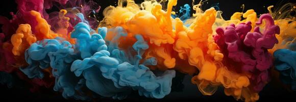 Colorful acrylic ink in water photo