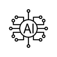 artificial Intelligence related outline style icon vector