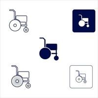 Designed Wheelchair Icon. Handicapped patient line icon. linear style sign for mobile concept and web design. Disabled man outline vector icon.