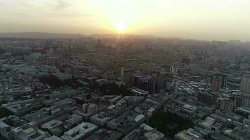 sunset over the Baku city video