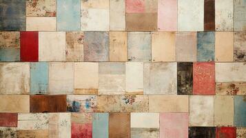 patchwork, sewing and fashion concept - interior design, walls, photo