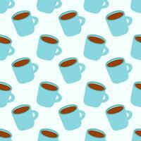Coffee or tea cups seamless pattern. Vector background.
