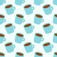 Coffee or tea cups seamless pattern. Vector background.