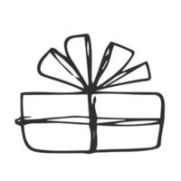 Cute hand drawn illustration of gift box present, greeting, surprise. vector