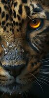 leopardo macro fotografía. ai generado foto