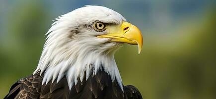 Portrait of an american bald eagle, wildlife. Generative AI photo