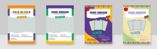 School admission flyer design. back to school flyer design vector