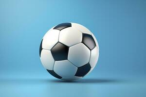 soccer ball on light blue background. Generative AI photo