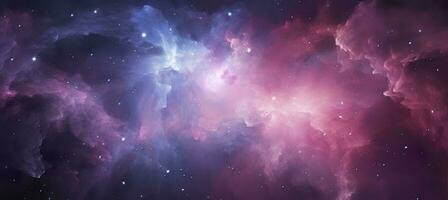 Galaxy texture with stars and beautiful nebula in the background, pink and gray. AI Generated photo
