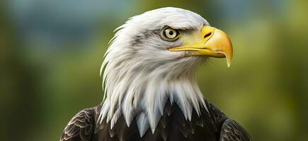 Portrait of an american bald eagle, wildlife. Generative AI photo