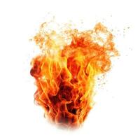 Fire flames isolated on white background. Generative AI photo