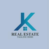 K letter real estate logo design service vector
