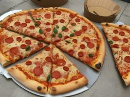 pizza beautiful close up image ai generated photo