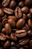 Pile of coffee beans, created with generative AI photo