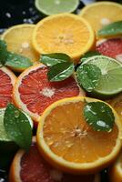 Citrus slices, created with generative AI photo