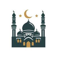 Muslim mosque icon. Beautiful Muslim temple. Vector illustration
