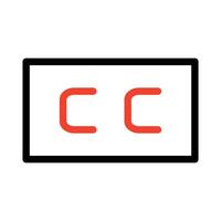Closed captioning icon vector image.  symbols for web and mobile applications on editable white background.