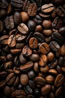 Pile of coffee beans, created with generative AI photo